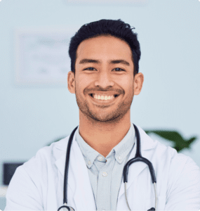 male doctor smiling at camera